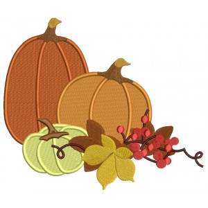 Festive Pumpkin Arrangement Filled Machine Embroidery Design Digitized Pattern